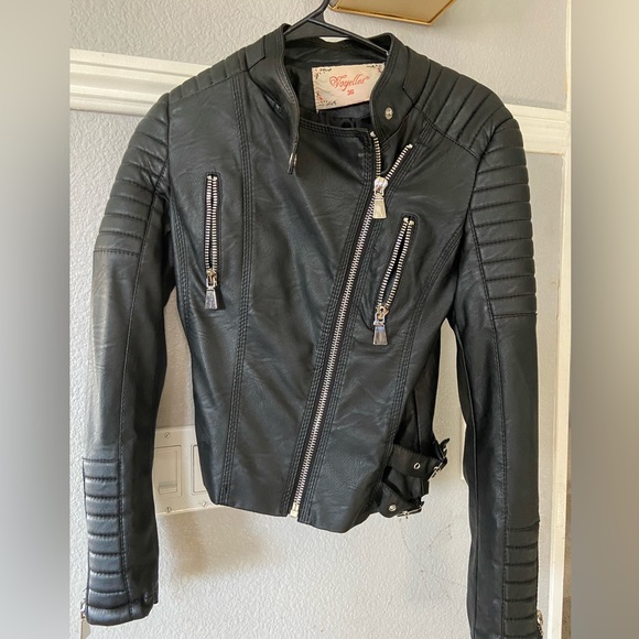 Foux Leather Biker Jacket - Picture 4 of 4